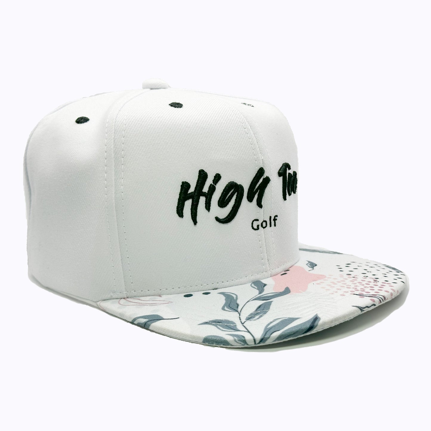 Flat Bill Hat White/Flower Print
