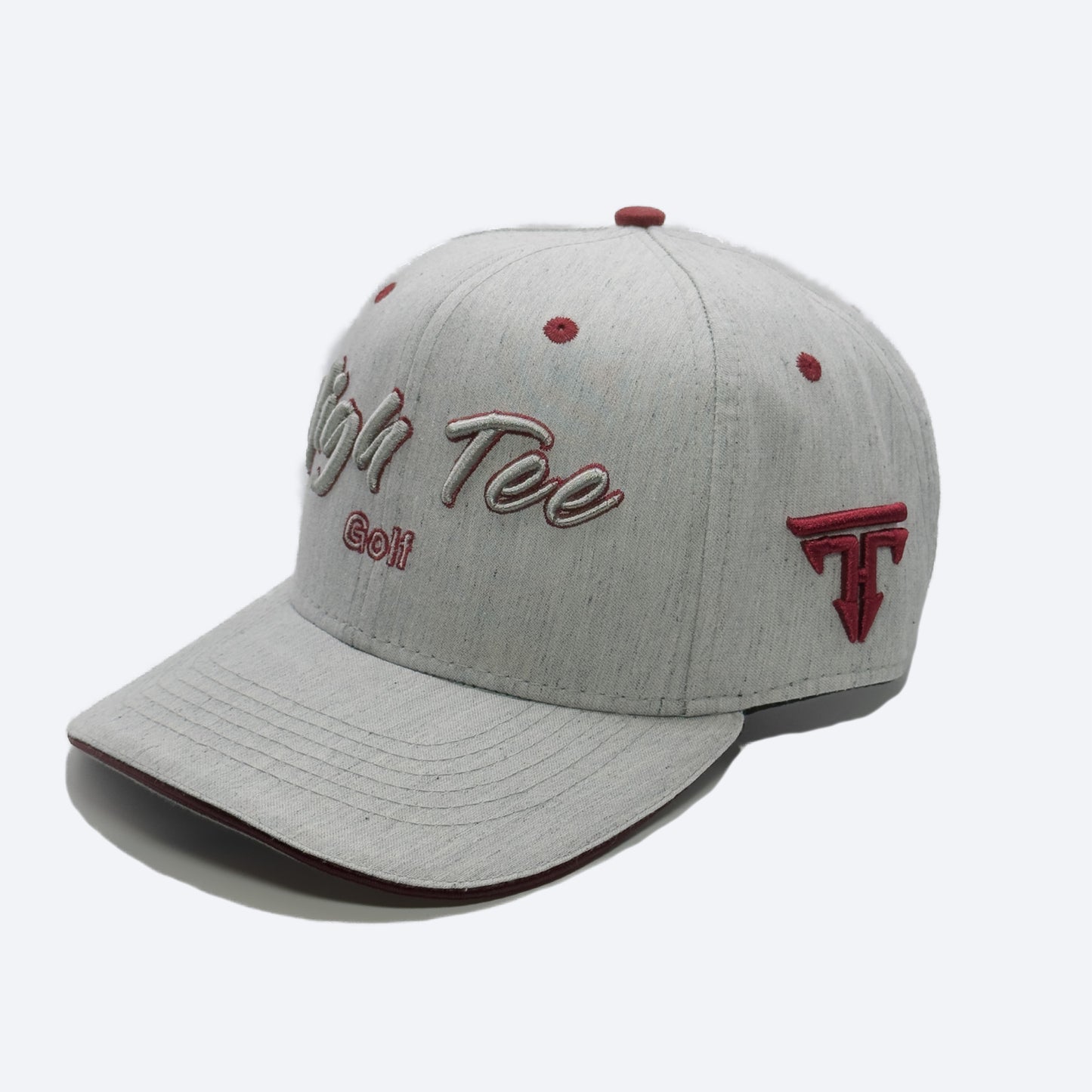 Grey/Red Curved Brim Cap