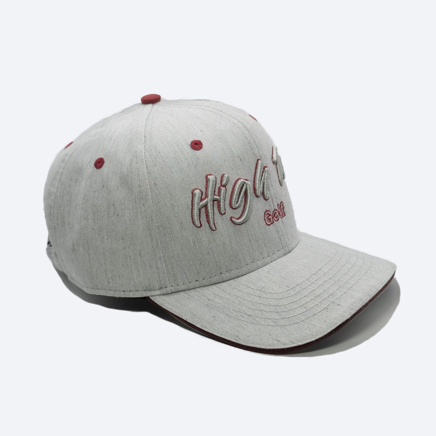 Grey/Red Curved Brim Cap